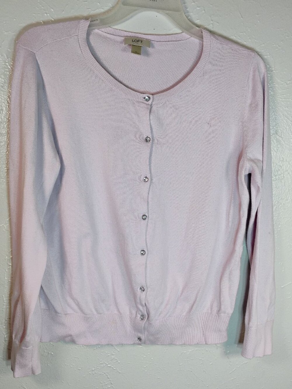 Loft Lavendar Soft Sweater with Gem Buttons Size Xl
